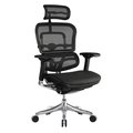 Homeroots Black Mesh Elite Mid Back Chair 26.4 x 26 x 39.4 in. 372391